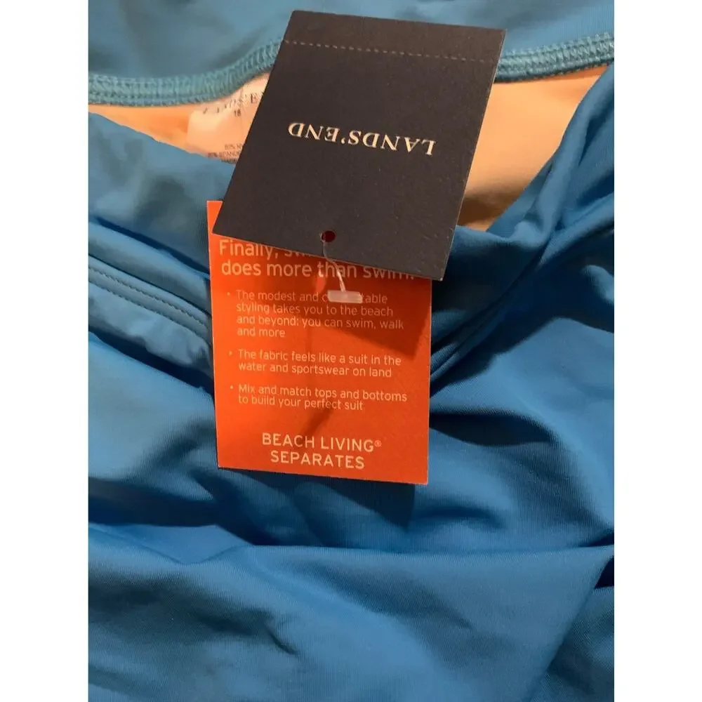 NWT Lands' End Bathing Suit Swim Skort Bottom Size 18 Blue